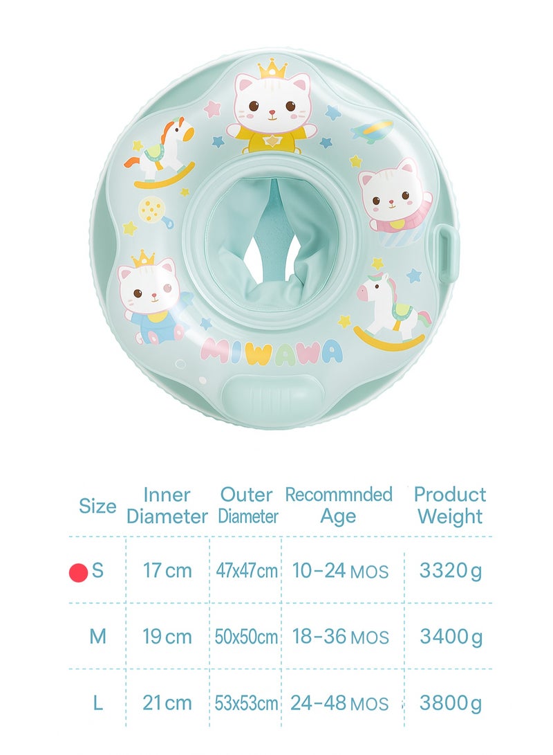 【S Size】Blue Baby Swimming Ring Seat, Safe Bottom Pocket Design, Available in S/M/L Sizes, Suitable for Babies 10-48 Months (S: 10-24M, M: 18-36M, L: 24-48M)  - Image 5