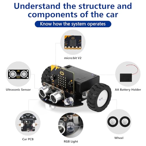 acebott Robotics for Kids Ages 812 1216ACEBOTT Smart Robot Car Kit Compatible with BBC Microbit V2STEM Toys Coding Robot Kit Compatible with LEGOGift for Kids and TeensNot Included Wireless Controller - Image 5