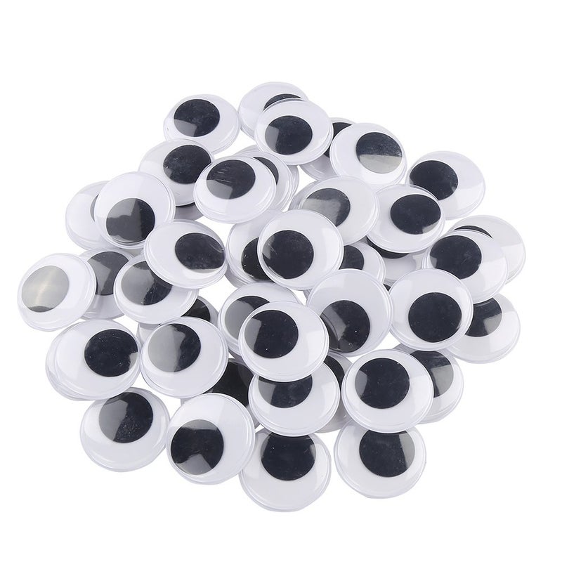 DECORA 500 Pieces 25mm Plastic Wiggle Eyes Self-adhesive Googly Eyes for Scrapbooking DIY Crafts Doll Masking Supply - Image 1