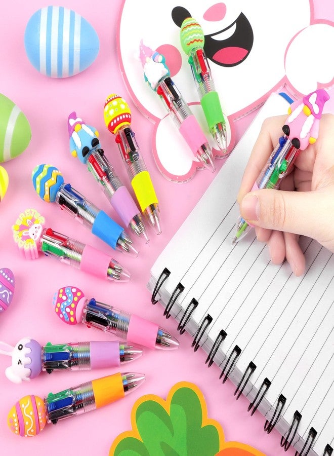 FOIMAS 24pcs Mini Multicolor Easter Pens Bunny Egg 4-in-1 Ballpoint Pen for Office Easter Basket Stuffer Spring Party Supply - Image 4