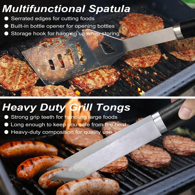 POLIGO 26 PCS Grill Set Backyard BBQ Grill Accessories Stainless Steel Grill Utensils Set with Bag for Fathers Day Birthday - Camping BBQ Tools Grilling Tools Set Ideal Grilling Gifts for Men Women - Image 2
