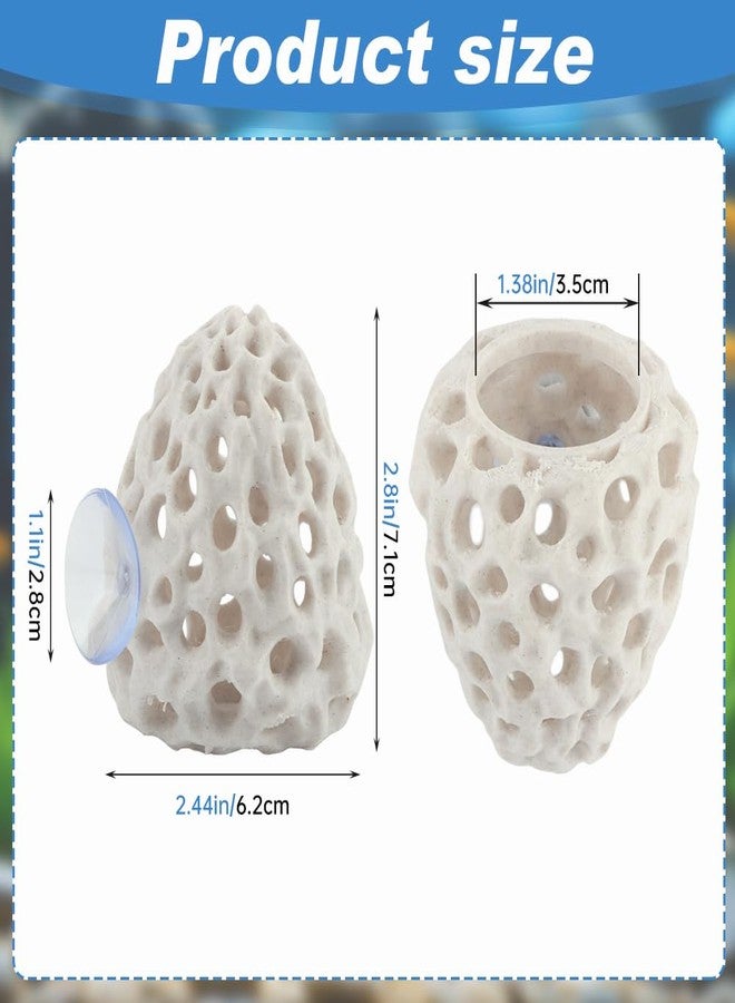 PUXING Shrimp Dome Hide Shrimp Hides for Aquarium Bettas Fish Hideout with Suction Cup Aquarium Fish Cave Hideout Bettas Habitat Fishs Tank Tunnel(Color:White) - Image 2