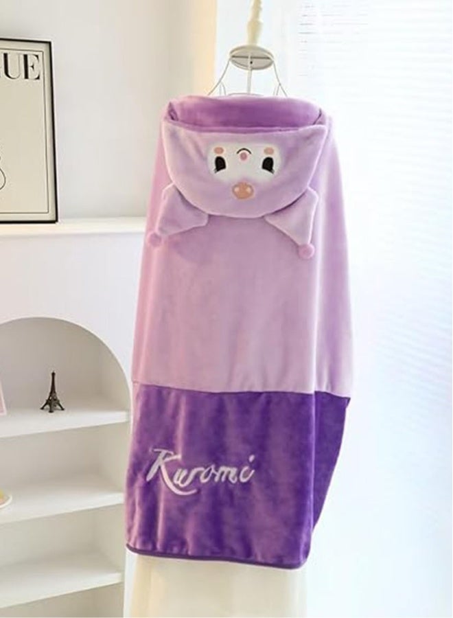 Cartoon cute, Kulomie hooded cape shoulder blanket, thickened thermal nap cape office air conditioner blanket - Image 3
