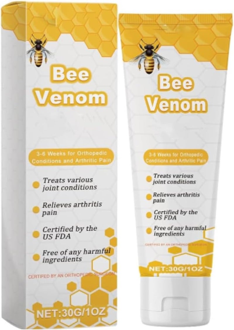 Bee Venom Gel Body Cream Joint Therapy Gel for Shoulder Neck Cervical Spine Wrist 30g Tube Yellow Unisex