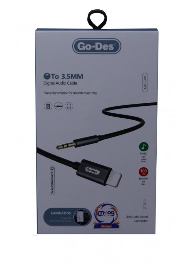 جو-ديز كابل الصوت الرقمي Go-Des GAC301 من AUX إلى 3.5MM - Image 2