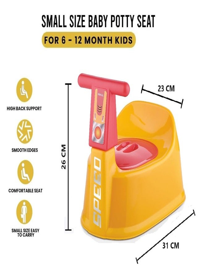 SONAL - BIKE (Small Size) Baby Potty Training Toilet Seat without Removable Tray, Lid (Age 6-12 Month) Potty Seat/Potty Box (Yellow) - Image 2