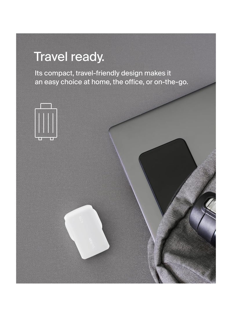 بيلكين شاحن حائط مزدوج بقدرة 42 واط من BoostCharge، شاحن USB-C + USB-A للشحن السريع لجهاز iPhone 16، 16 Plus، 16 Pro، 16 Pro Max، iPhone 15، Galaxy S24، Plus، Ultra، iPad، Pixel، AirPods والمزيد - - Image 4