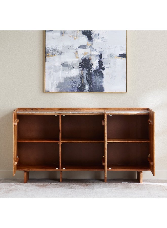 Home Box Seoul Marble Top 3-Door Sideboard - Image 4