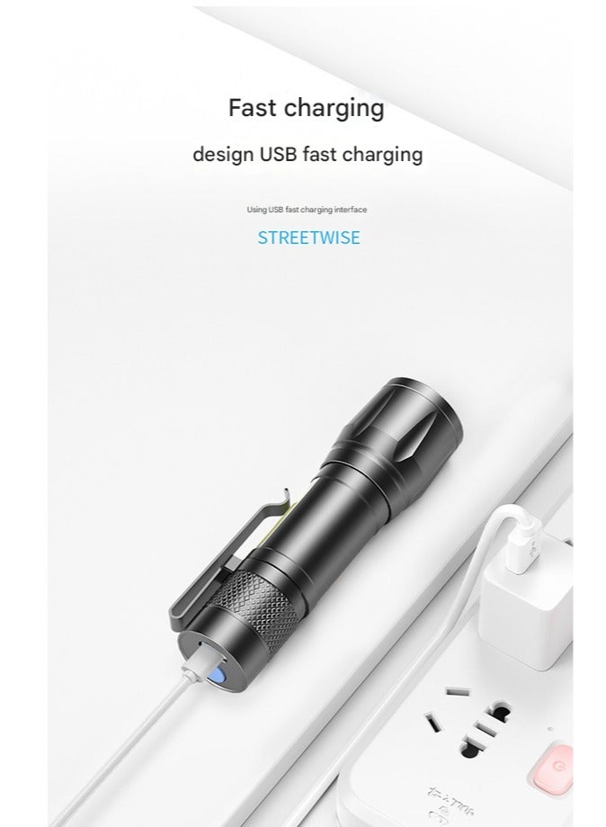 بي إيان مصباح يدوي وفانوس تخييم قابل للشحن والتكبير، شحن سريع عبر USB Type-C، مقاوم للماء، 3 أوضاع إضاءة، ضوء جانبي COB، صغير الحجم ومتين. - Image 4