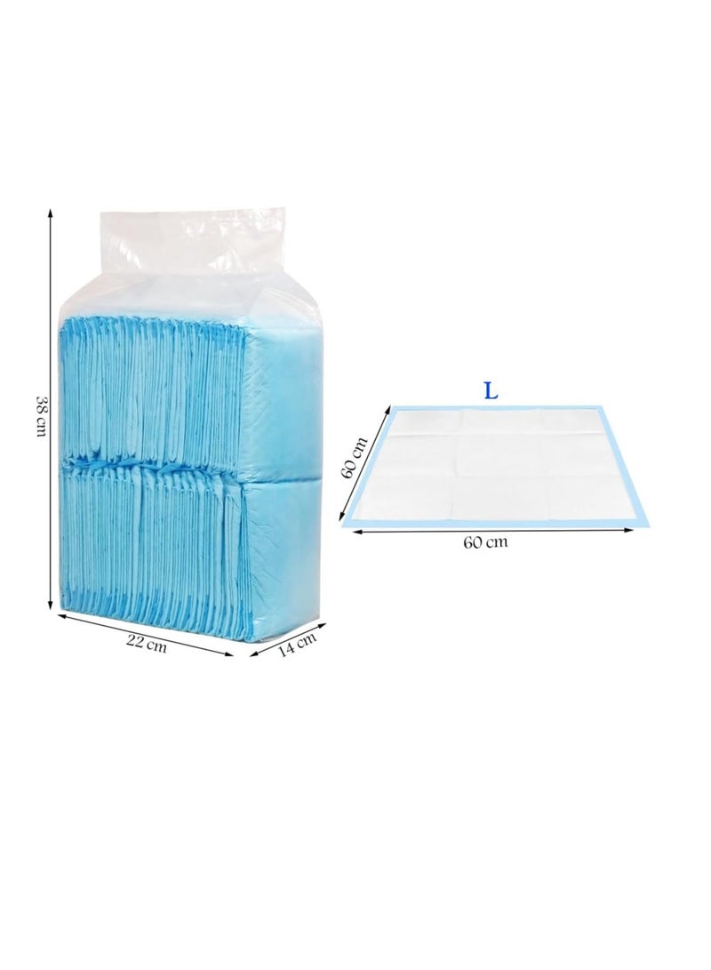 أن ان سي بيتس وسادات تدريب الكلاب ذات 5 طبقات عالية الامتصاص، وسادات بول سريعة الجفاف مضادة للتسرب، وسادات تدريب يمكن التخلص منها للكلاب كبيرة الحجم 60 × 60 سم (40 قطعة) أزرق - Image 2