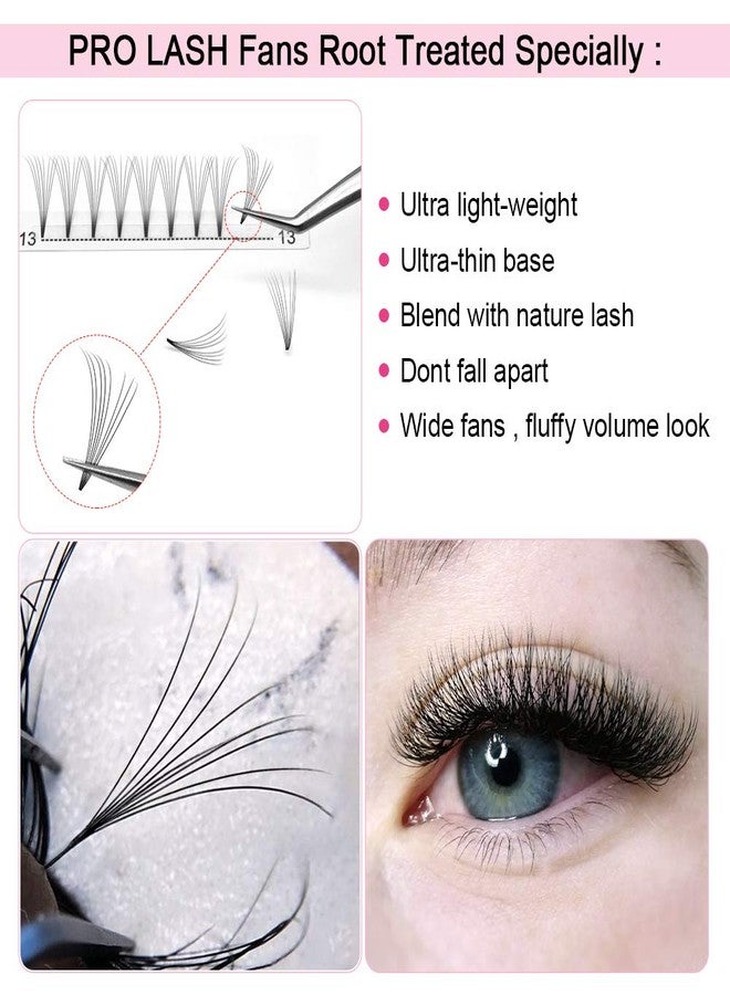 PRO LASHBEAUTY Premade Volume Eyelash Extensions Short Stem 8D-C-0.07-11 Premade Fans Eyelash Extensions 9 to 20 mm Volume Lash Extensions .07 .10 Pre made Lash Fans C D Curl (8D-C-0.07,11mm) - Image 3