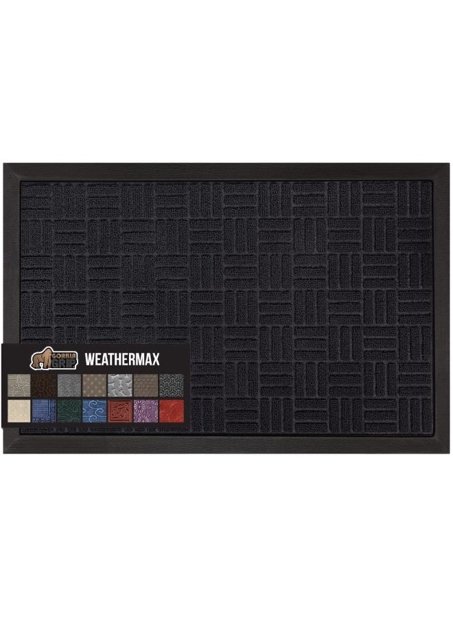 Gorilla Grip 100% Waterproof All-Season Weathermax Doormat, 23X35, Durable Natural Rubber, Stain And Fade Resistant, Low Profile, Indoor Outdoor Door Mats, Easy Clean Patio Entrance Mat  - Image 1