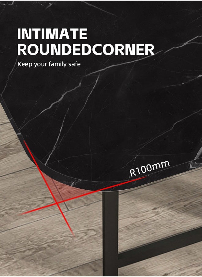 Ammar Space - Black Folding Dining Table in 3 Forms Kitchen Table Multifunctional Dining Table Extension Space Saving Dinner Table for Dining Room Home Small Spaces-100x60x75cm - Image 1
