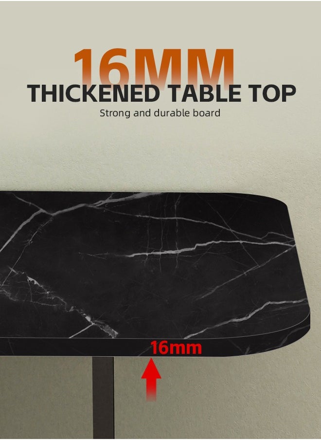 Ammar Space - Black Folding Dining Table in 3 Forms Kitchen Table Multifunctional Dining Table Extension Space Saving Dinner Table for Dining Room Home Small Spaces-100x60x75cm - Image 1
