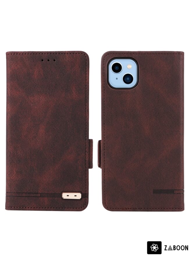 Zaboon Protective Case For iPhone 14 Plus Magnetic Clasp Leather - Image 2