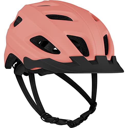 Retrospec Lennon Bike Helmet with LED Safety Light Adjustable Dial & Removable Visor - Adjustable Bicycle Helmet for Adult Men & Women - Matte Melon One Size - Image 1