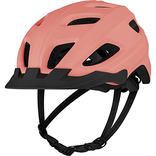 Retrospec Lennon Bike Helmet with LED Safety Light Adjustable Dial & Removable Visor - Adjustable Bicycle Helmet for Adult Men & Women - Matte Melon One Size - Image 4