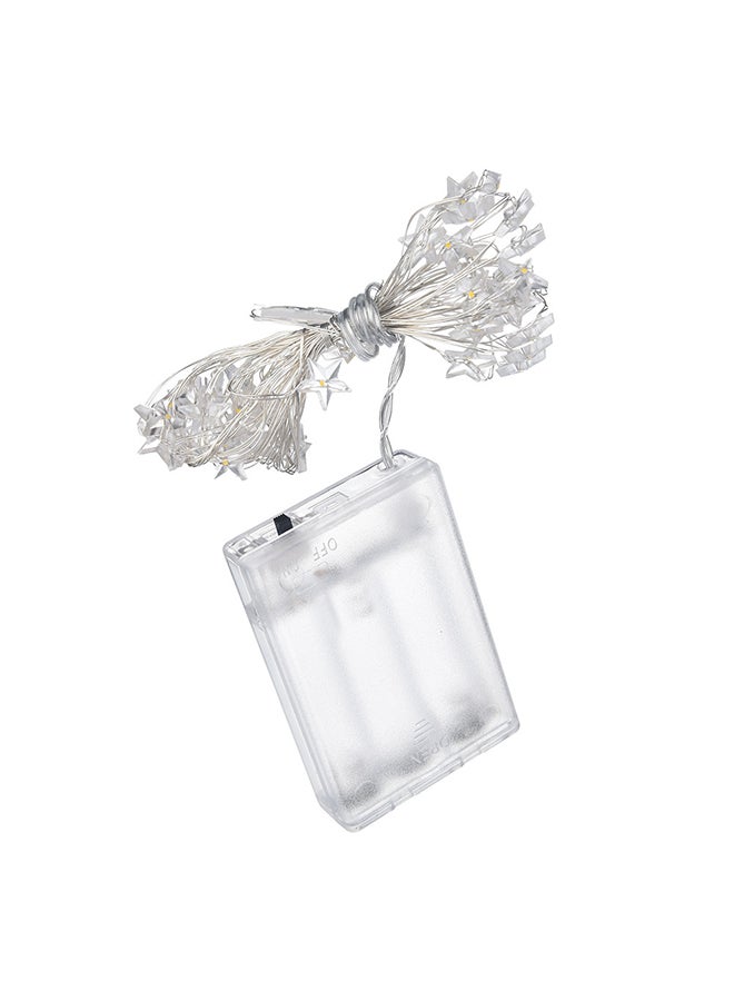 NIBEMINENT Battery Operated Wrought Star LED String Light White - Image 1