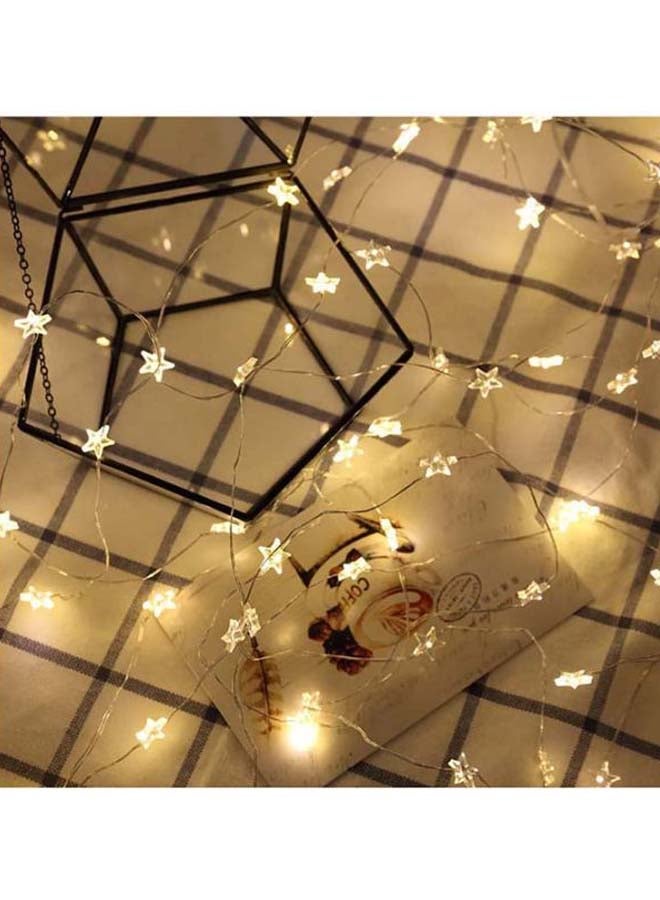 NIBEMINENT Battery Operated Wrought Star LED String Light White - Image 2