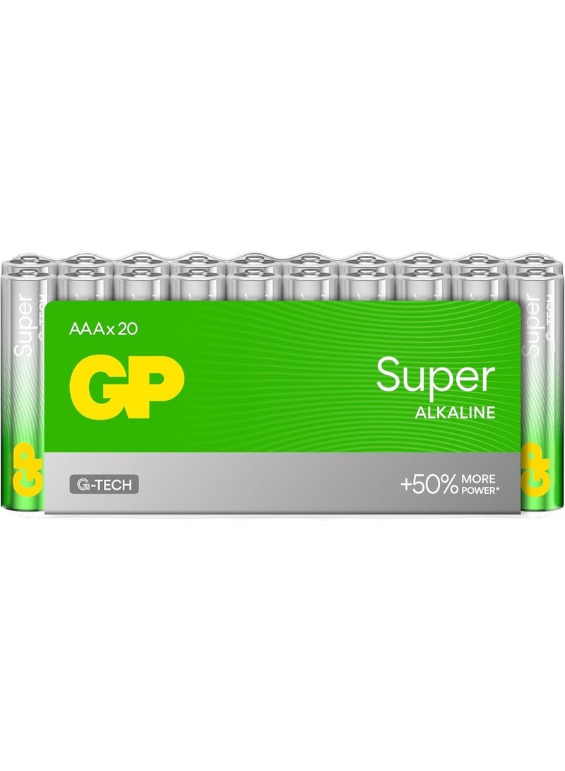 GP Batteries Super| AAA Battery Alkaline 1.5 V / LR03 Batteries - Long Life (Pack of 20) - Image 1