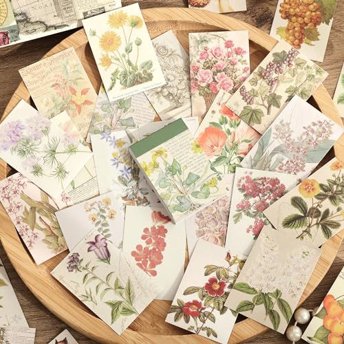 emmoolife 6 Sets 300 Pcs Washi Stickers Set Vintage Aesthetic Sticker Book for Journaling Decorative Scrapbook Floral Paper Sticker Kit for Scrapbooking, Bullet Journal, Art Craft Gifts, Notebook Making - Image 5