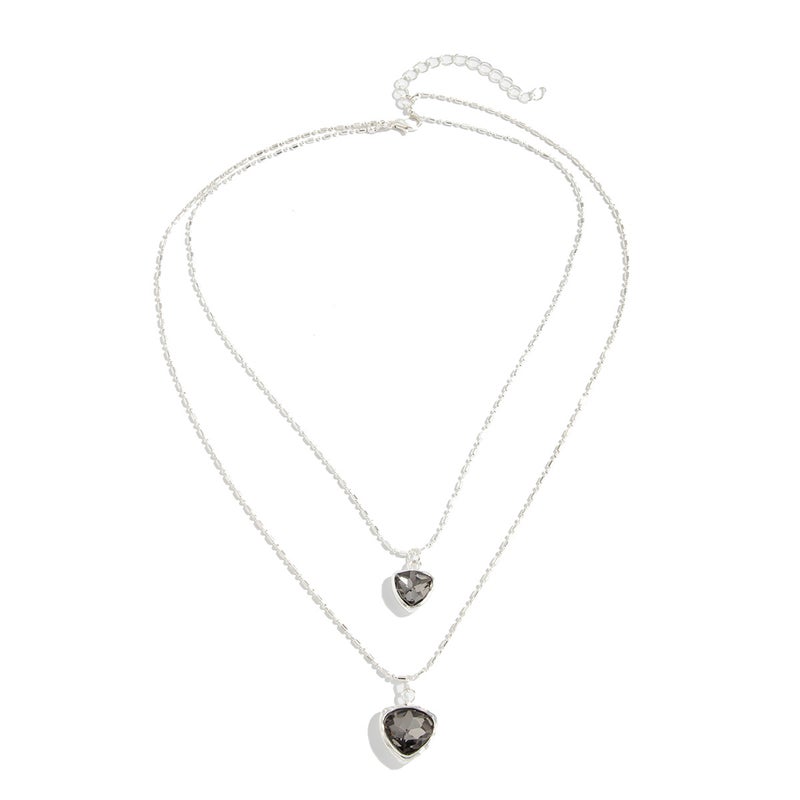 SHIXIN European and American Cross-Border Accessories: Acrylic Black Diamond Pendant Necklace, Minimalist Multi-Layer Fine Clavicle Chain - Image 5