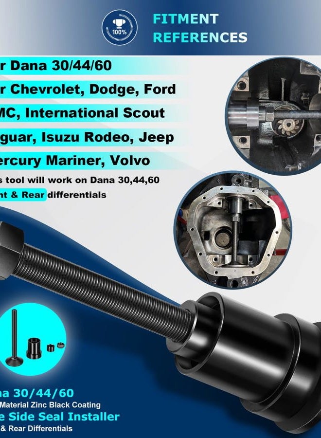Camoo Front Inner Axle Side Seal Installation Tool for Dana 30/44/60 Front differentials Fits Jeep Wrangle, Ford, Dodge, Volve and more. - Image 2