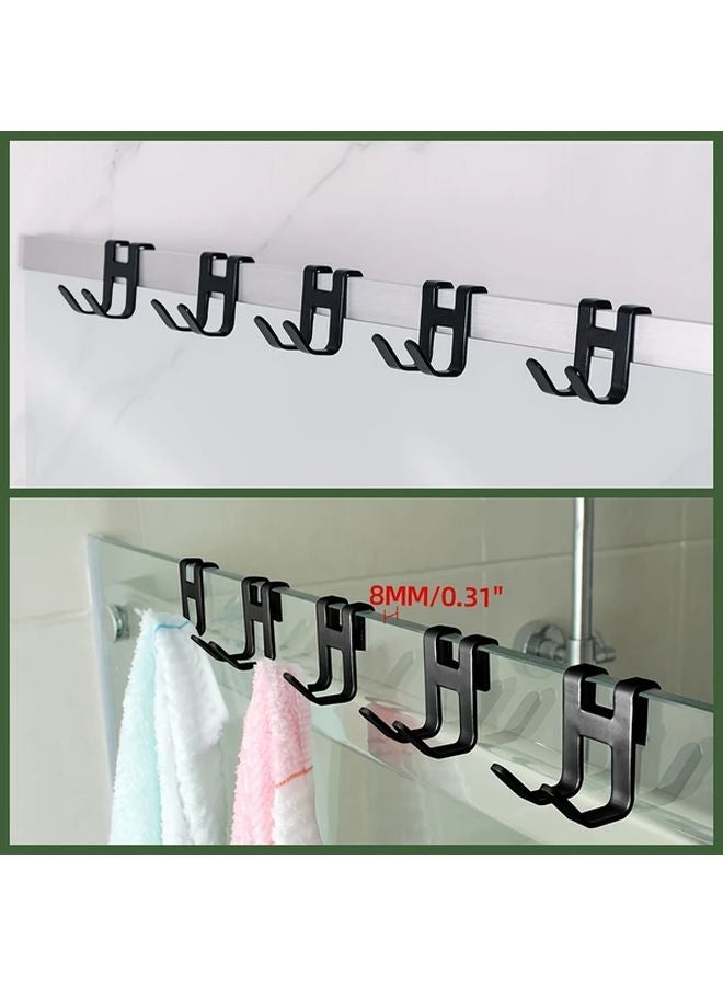 4Pcs White Aluminum Hooks Strong Load Bearing Easy Install Wall Mount Bathroom Kitchen - Image 2