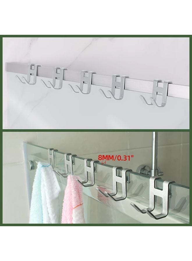 4Pcs White Aluminum Hooks Strong Load Bearing Easy Install Wall Mount Bathroom Kitchen - Image 3