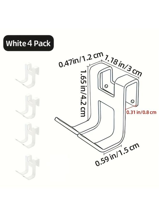 4Pcs White Aluminum Hooks Strong Load Bearing Easy Install Wall Mount Bathroom Kitchen - Image 1