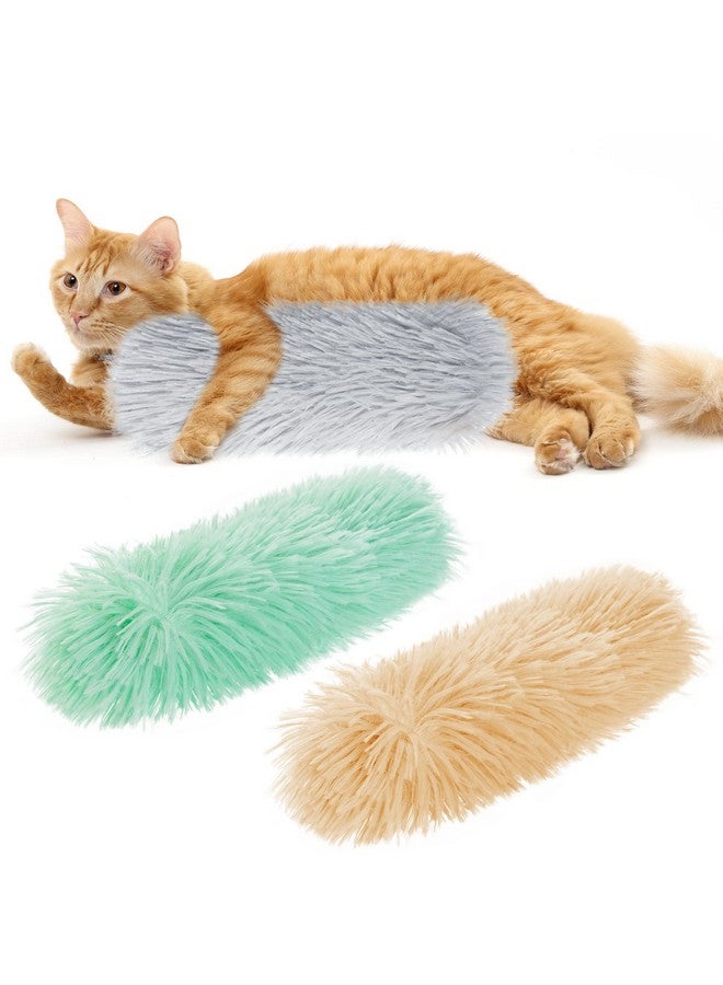 Nydotd 3pcs Cat Toys Cat Pillows, Catnip Toys Interactive Cat Kicker Toy Soft and Durable Plush Fabric Kick Sticks Chasing Chewing Filled Chew for Puppy Kitty Exercise (Gray, Beige, Grass Green) - Image 5