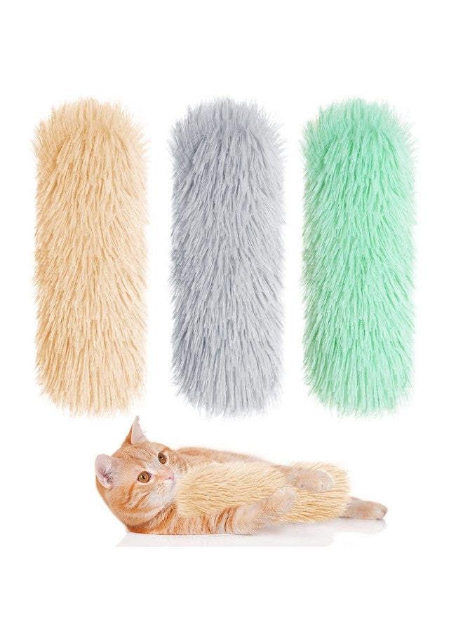 Nydotd 3pcs Cat Toys Cat Pillows, Catnip Toys Interactive Cat Kicker Toy Soft and Durable Plush Fabric Kick Sticks Chasing Chewing Filled Chew for Puppy Kitty Exercise (Gray, Beige, Grass Green) - Image 1
