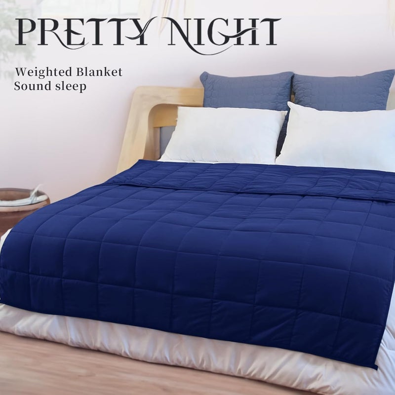 PRETTY NIGHT Market popular practical build Weighted Blanket Queen Size NavyBlue 60''x80''x15lbs Weighted Blankets for Adults Heavy Blanket is Comfortable and Cozy Globally engineered build - Image 3