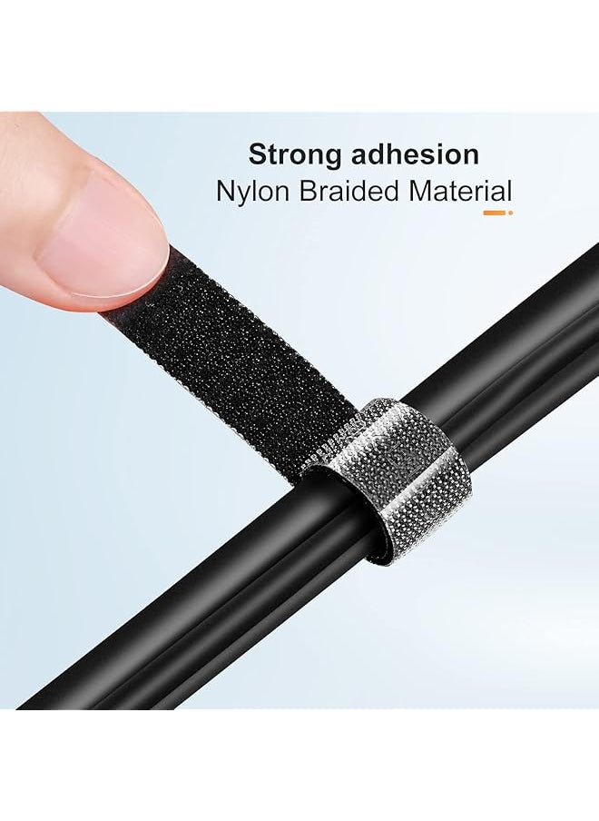 PEGANT - 20Pcs Reusable Velcro Fastening Cable Management Straps Wire Ties Hook And Loop Adjustable Fastening Cord Organizer For Tidy Electronics Accessories - Image 1