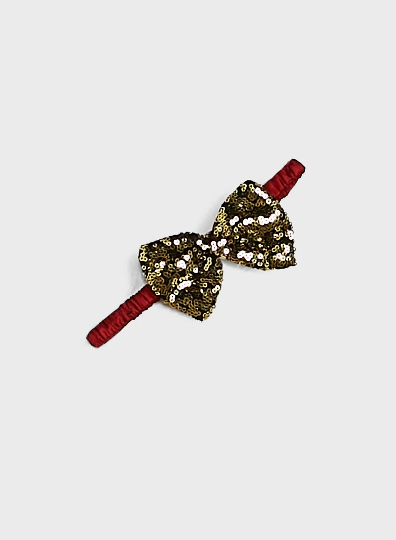 Pinata Girls Evening Wear Layered Dress With Bow Detailing On Waist