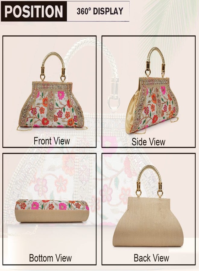 NORVE PU Stylish Fashionable Fancy Design Clutch Gold Chain Strap Crossbody Bag For Women - Image 4