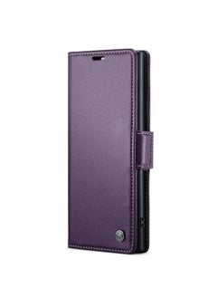 CaseMe Flip Wallet Case For Samsung Galaxy Note 10Plus [RFID Blocking] PU Leather Wallet Flip Folio Case with Card Holder Kickstand Shockproof Phone Cover (Purple)  - Image 1