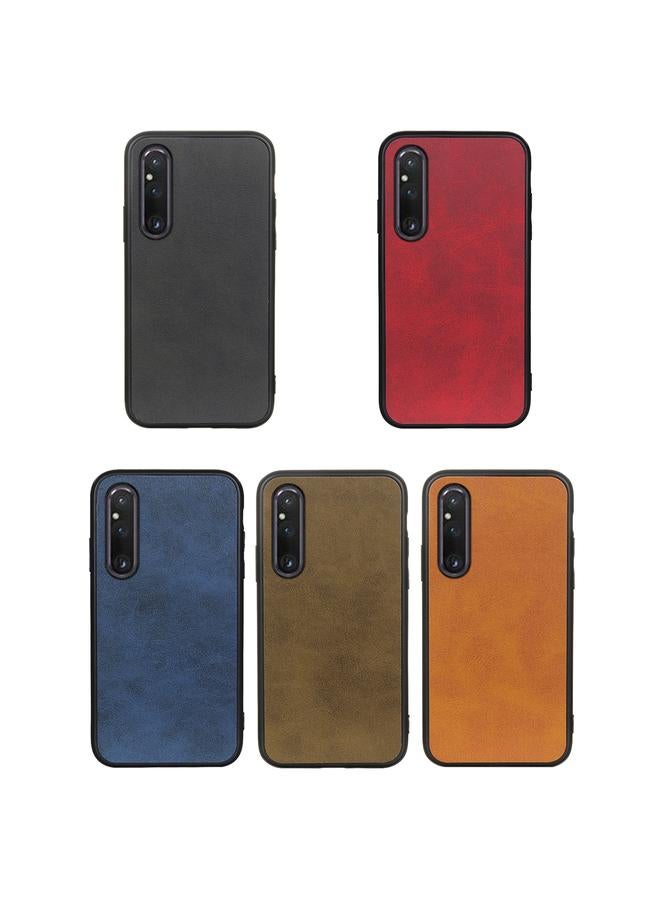 erorex Case For Sony Xperia 1 V Two-color Calf Texture PU Phone Case - Image 4