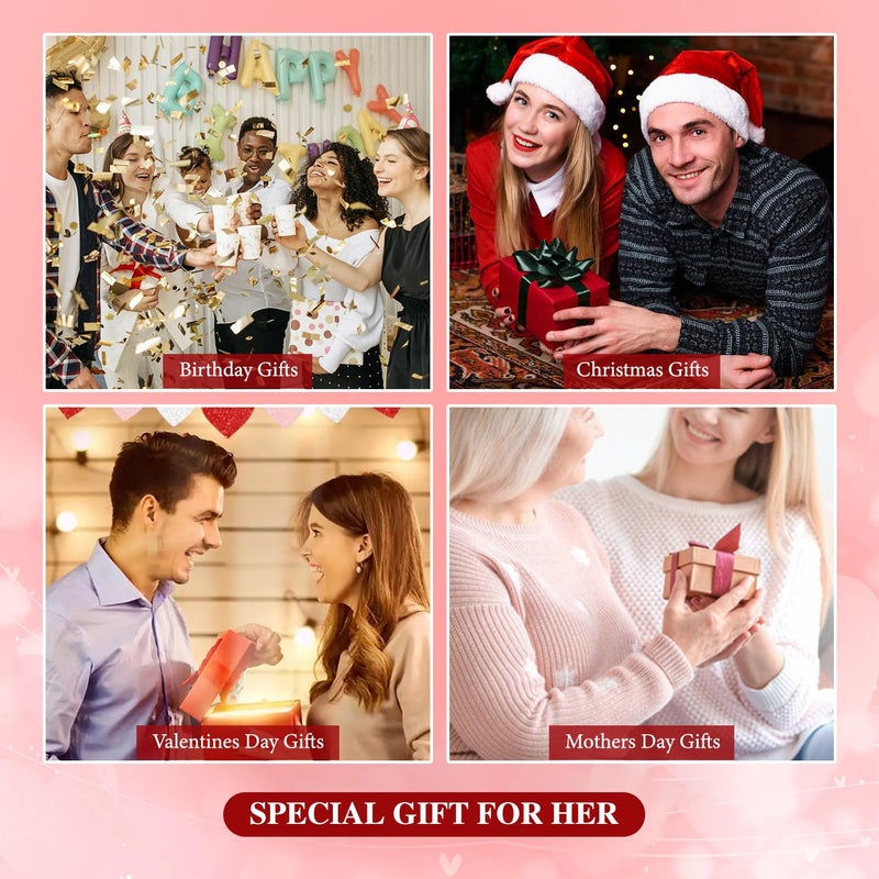 EVER FAITH Wedding Jewelry Set for Bridal Bridesmaid, 925 Sterling Silver Sparkly Round Cut White CZ Birthstone Hypoallergenic Necklace Earrings Sets - Image 4