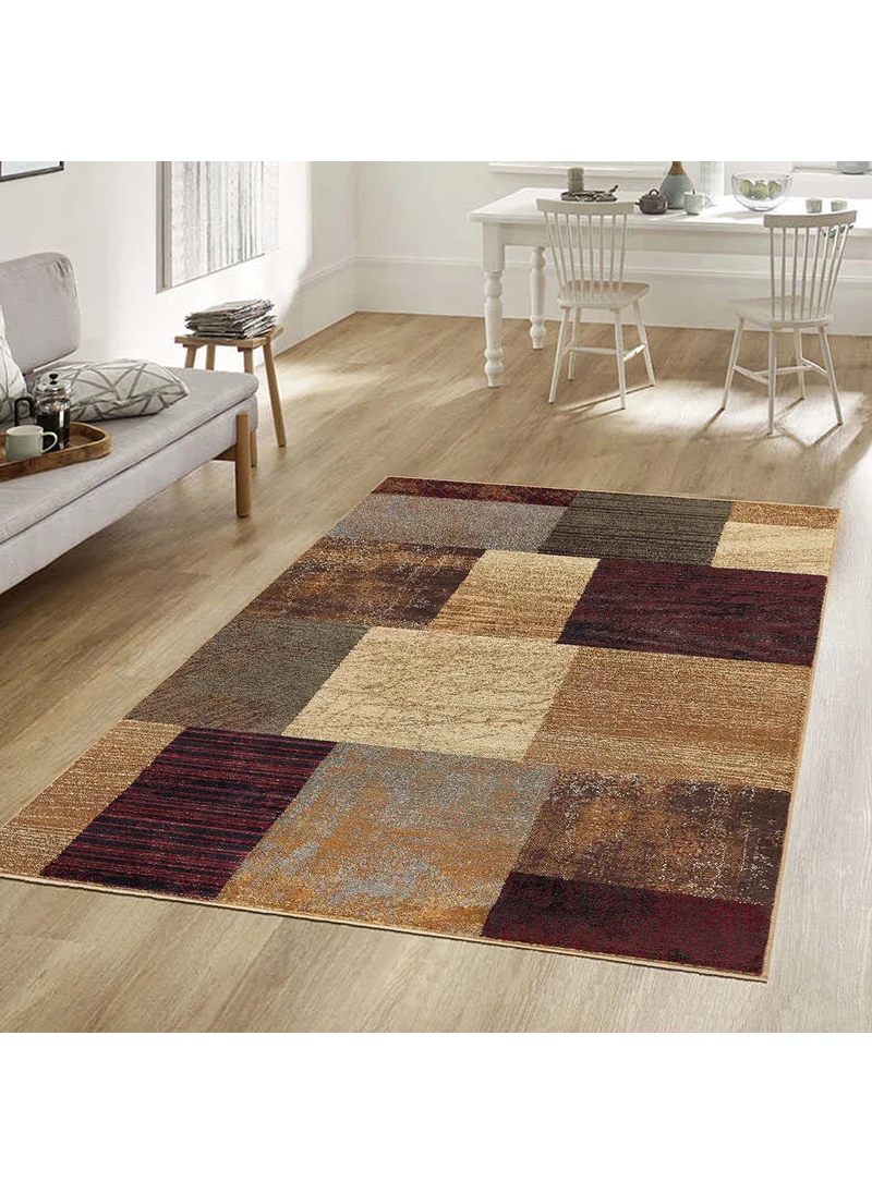 فاجونيك Modern Colorful Square Patterned Digital Printed Carpet Non-Slip Based Washable Carpet
