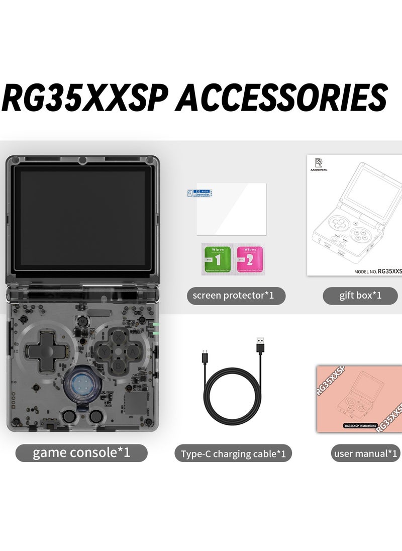 ANBERNIC  - RG35XXSP Handheld Flip Retro Portable Game Console 3.5 Inch Hall Magnetic Switch 3300maH Battery WIFI Bluetooth (Black 64G, 5500+ Games) - Image 1