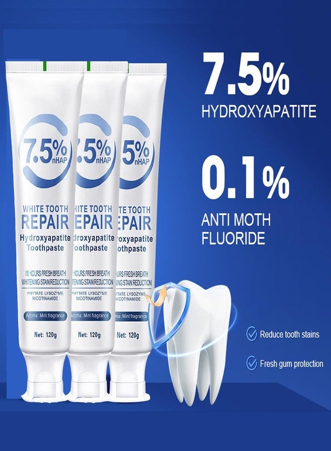 wenfeng Hydroxyapatite Toothpaste for Enamel Protection and Tooth Strengthening,Hidroxiapatita Toothpaste,Gentle Mint,Fresh Breath,Daily Use for Oral Health,4.23oz (2 PCS) - Image 3