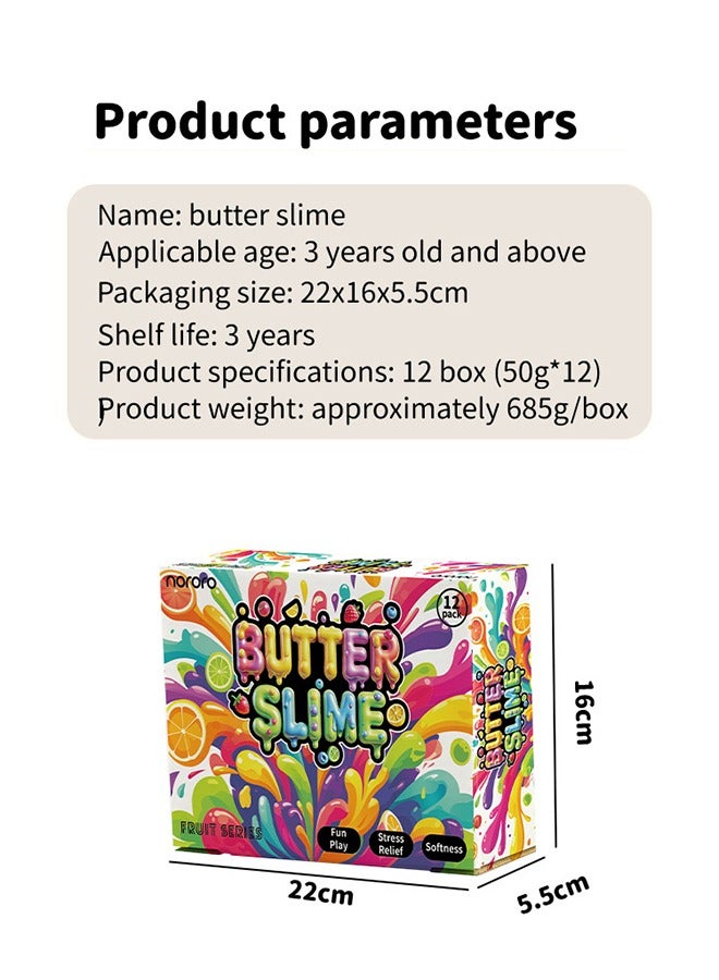 nororo 12 Pack Ice Cream Soft Slime Making Kit Stretchy and Non-Sticky, Butter Slime Stress Relief Toy for Kids Partys, Girls u0026 Boys Kids - Image 2