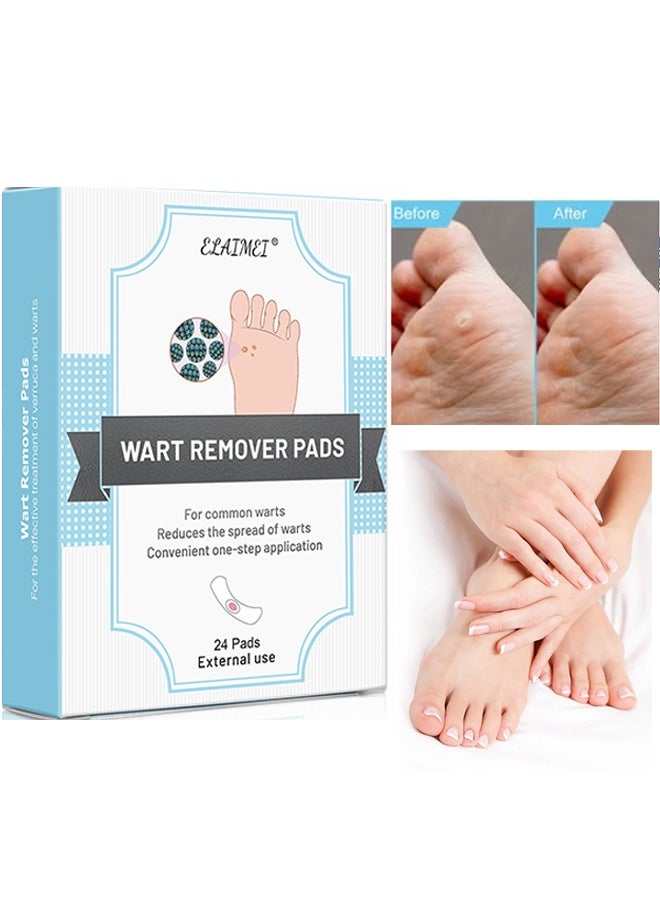 Elaimei Wart Remover Pads 24pcs, Corns Plaster Powerful Wart Removal Warts on Feet, Toes, and Hands, Self-Adhesive Design Rapid Results Comfortable, Foot Care  - Image 1