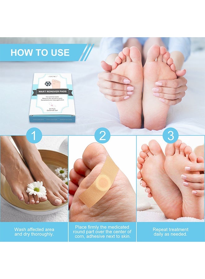 Elaimei Wart Remover Pads 24pcs, Corns Plaster Powerful Wart Removal Warts on Feet, Toes, and Hands, Self-Adhesive Design Rapid Results Comfortable, Foot Care  - Image 5