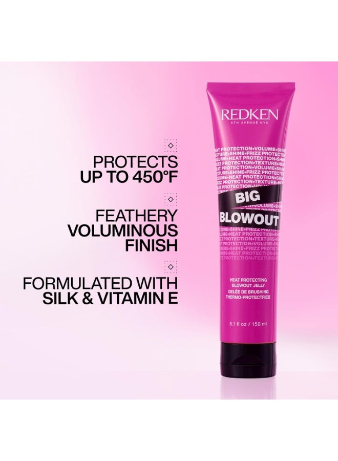 REDKEN سيروم جيلي حماية الحرارة من ريدكن بيغ بلو أوت | يوفر لمعان وملمس | التحكم في التجاعيد | حجم للشعر الناعم | جل لتجفيف الشعر | لجميع أنواع الشعر - Image 2
