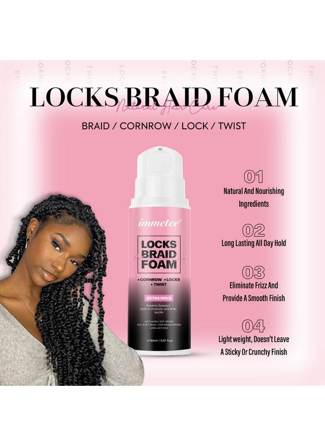 Immetee immetee Braid Foam with Extra Hold, High Shine and Moisture for Twists, Locks. 150ml  - Image 2