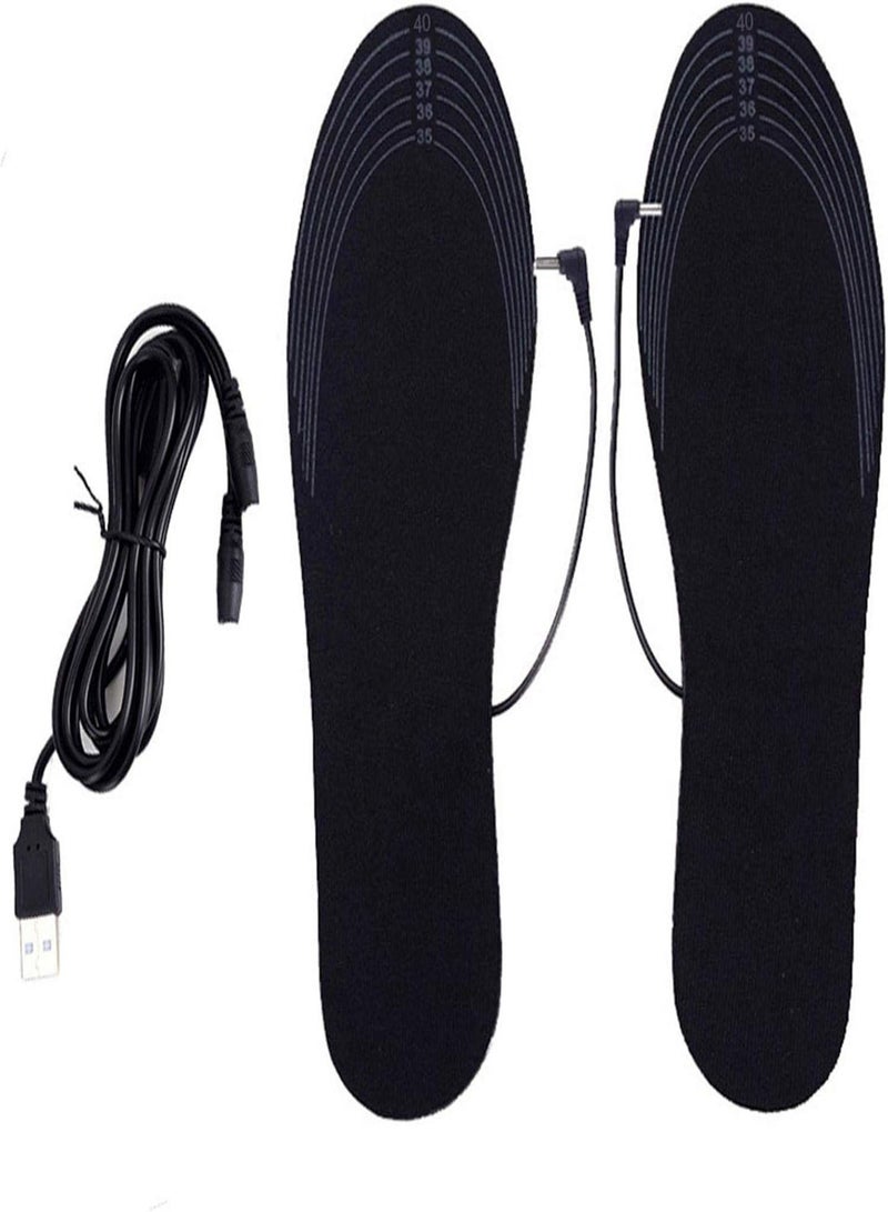 GGOOT Heating Insoles USB Rechargeable Heated Shoes Insoles Washable Foot Warmer Pad Winter Sock Mat Thermal Insoles Electric Heated Foot Warmer Insole for Winter Hunting Ski Fishing Hiking