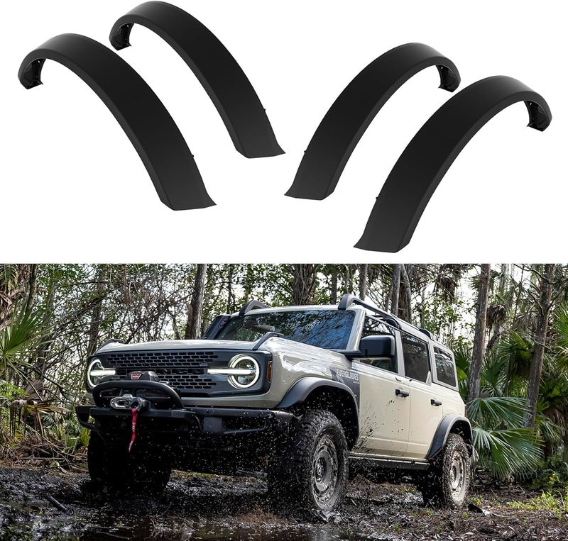 LitMiRaCle Widened Fender Flares for Ford Bronco 2021-2024 - 4PCS Heavy Duty Mud Flaps - Image 1