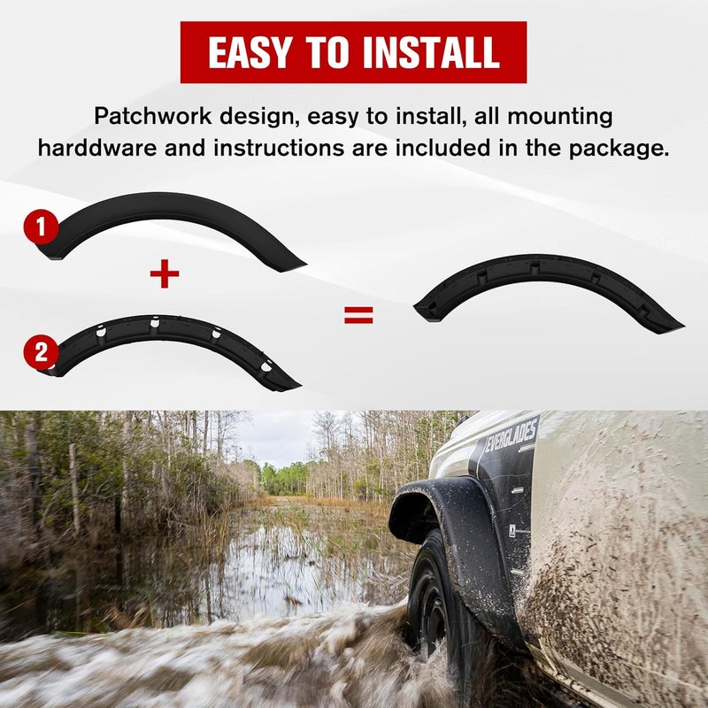 LitMiRaCle Widened Fender Flares for Ford Bronco 2021-2024 - 4PCS Heavy Duty Mud Flaps - Image 5